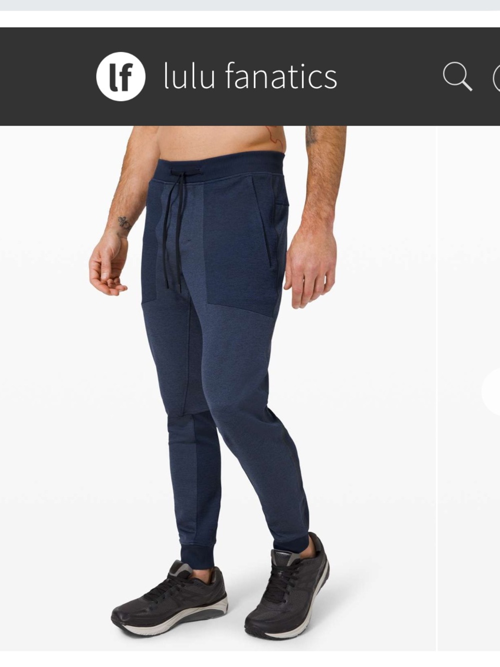 Men’s Lululemon Textured Tech Jogger Sz Medium Black Cadet Blue Full Length